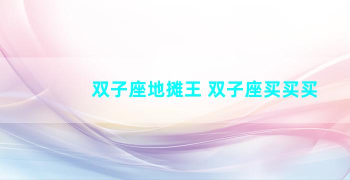 双子座地摊王 双子座买买买